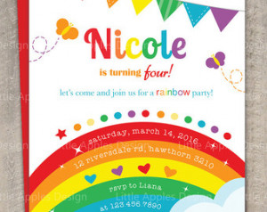 Rainbow Invitation / Rainbow Birthd ay invitation / Rainbow Party ...