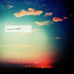 was an angel, clouds, sunset,