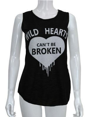 ... reviewing: ladies vest featuring 'wild hearts can't be broken' print