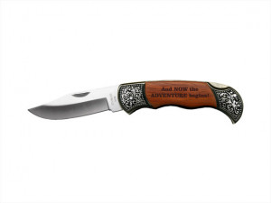 ... Engraved Quote on Rosewood Pocket Knife Gift Personalized Engraved