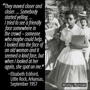 Elizabeth Eckford was just 15 years old when this photo was taken. She ...