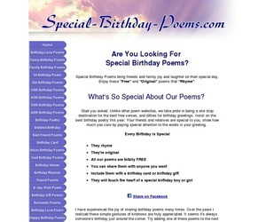Special Birthday Poems for 30th, 40th, 50th, 60th etc birthdays
