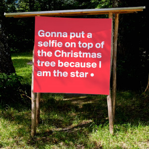 Gonna put a selfie on top of the Christmas tree because I am the star ...