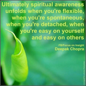 ... detached, when you're easy on yourself and easy on others. ~Deepak