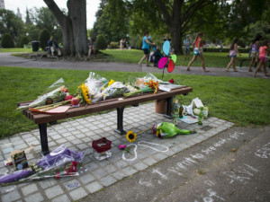 Fans leave Williams tributes at Boston park bench