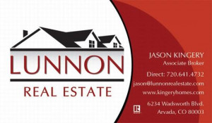 Red Real Estate Business Card Quotes Design with Home Logo