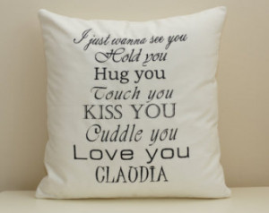 ... .Quotation Cushion Cover.Declaration of love cushion.Love quote