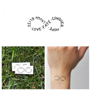 Infinity Symbol - Temporary Tattoo Quote (Set of 2) - Love Fate ...