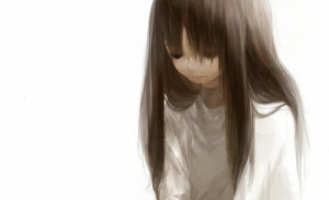 brown hair sad anime girl with brown hair and brown eyes