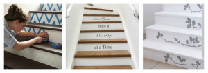 Staircase with Stenciled Risers