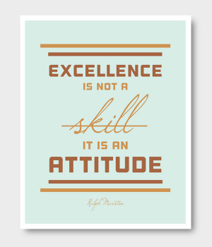 Excellence is not a skill. It is an attitude.