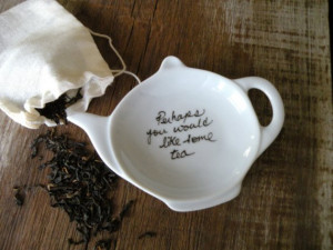 ... You Would Like Some Tea Jane Austen Quote Tea Bag Holder Gift Set