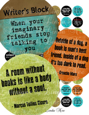 NEW- BOOK Writing Quotes (1 Inch rounds) Images Sale - Digital Collage ...
