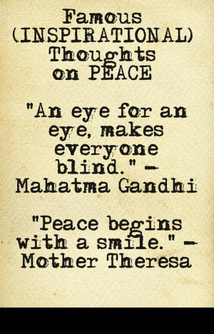 ... us to think... Season's theme: Non - violent resistance (Gandhi style
