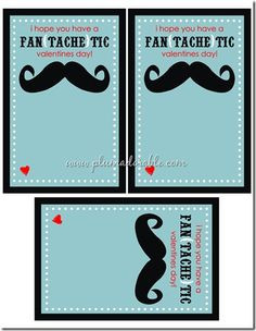 Valentine’s Day Printable Cards Mustache in Chic and Crafty, Crafts ...