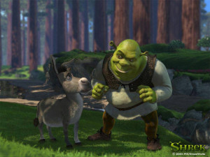 Primero : En la pelicula Shrek en la primera parte,Burro escapa de ...