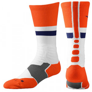 nike hyperelite fanatical basketball socks white team orange photo
