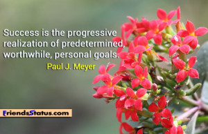 Success is the progressive realization of predetermined worthwhile
