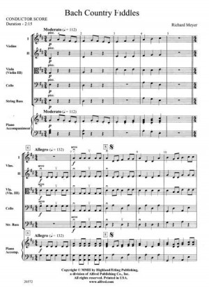 Meyer, Richard : Bach Country Fiddles for string orchestra (score ...