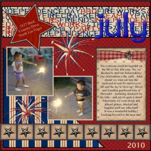 Independence Day / 4th of July scrapbook page idea