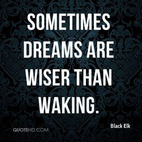 Black Elk - Sometimes dreams are wiser than waking.