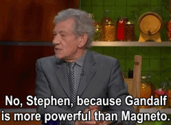 ... hobbit ian mckellen stephen colbert the colbert report Magneto gandalf