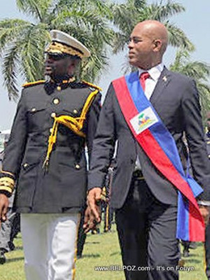 President Michel Martelly And Haiti Police Chief Mario Andresol