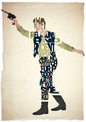 Typographic Star Wars Prints Featuring Iconic Characters and Quotes