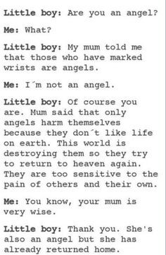 Self harm and angels More