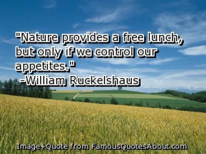 William Ruckelshaus Quote about free lunch