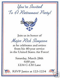 Air Force Retirement Ceremony Invitations