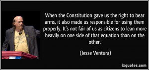 When the Constitution gave us the right to bear arms, it also made us ...