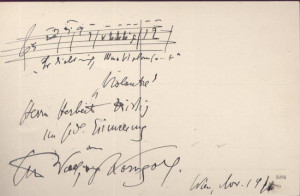 Autograph (1917)with musical quote from 