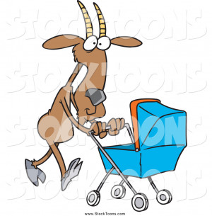 stock-cartoon-of-a-cartoon-nanny-goat-pushing-a-carriage-by-ron ...
