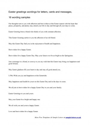 Easter Greeting Card Sayings