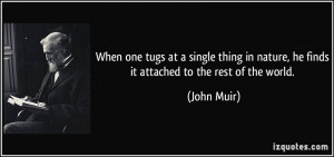When one tugs at a single thing in nature, he finds it attached to the ...