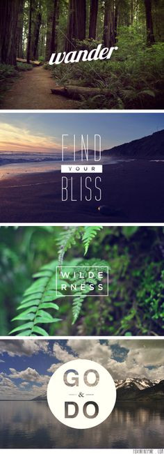 Wander. Find Your Bliss. Wilderness. Go & Do. #travel #quote