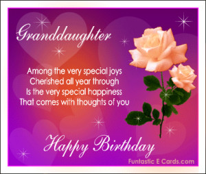 free ecards greeting with peach roses gif animation for granddaughter