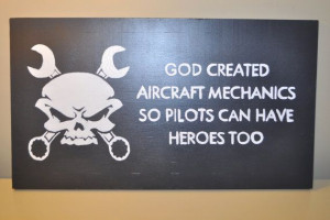 SALE - God Created Aircraft Mechanics Wood Sign. $30.00, via Etsy.