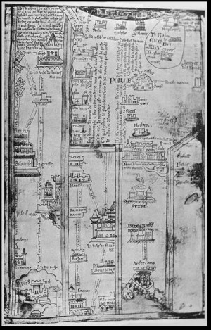 Paris’ Itinerary from London to the Holy Land, c. 1250