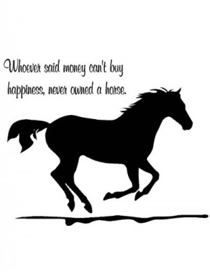 ... said money can t buy happiness never owned a horse quote 22 x 15