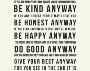 HOLIDAY SALE price // Inspirational Mother Teresa Quote : Do it Anyway ...