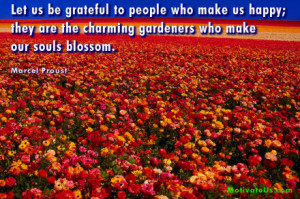 motivational picture of flowers blossoming with the quote: Let us be ...