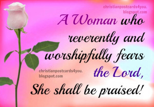 ... mother mom girl sister fears Lord God free christian card verse bible