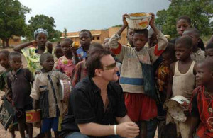 Courtesy Photo Bono, in a recent ONE campaign swing through Africa.
