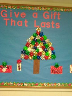 Christmas Bulletin Board - Presents ideas could be endless. Could very ...