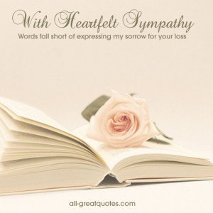 Sympathy Condolences Cards – With Heartfelt Sympathy