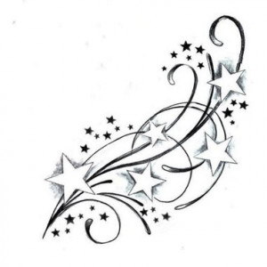 Sternen mit Dekorationen Tattoo