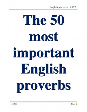 The 50 most important english proverbs