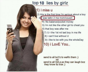 Top 10 Lies By A Girl